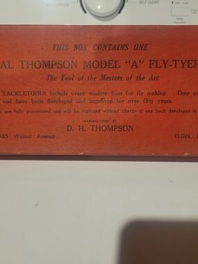 D. H. Thompson Model "A" Fly-Tyer Box - Orange Red